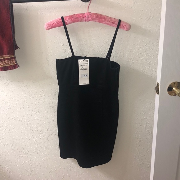 Zara Dresses & Skirts - Zara black denim dress NWT